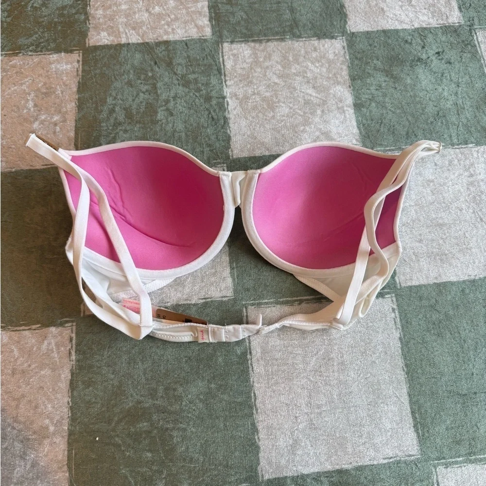 NWT Pink White Bra with Hot Pink Lining Size 34C
